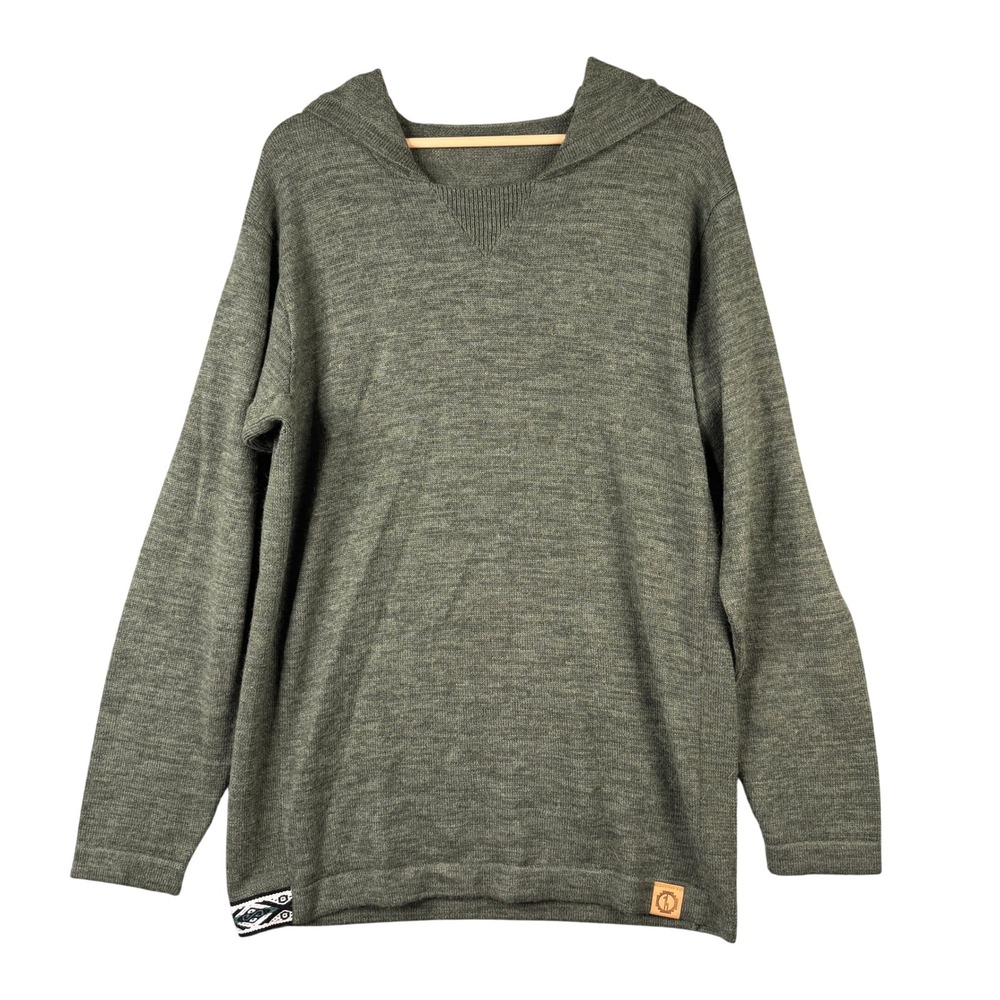 Paka The Hoodie Royal Alpaca Wool Blend Sage Green Sweater Mens Large L